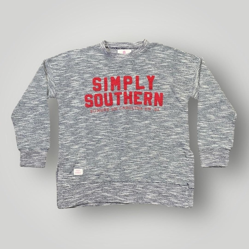 Simply Southern Sweater Womens Large Crewneck Terry Pullover Casual